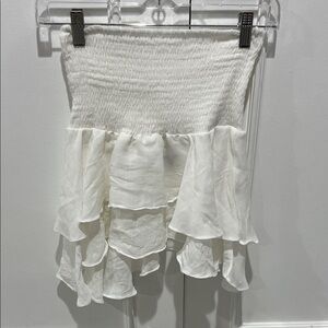 SHEIN White Ruffled Mini Skirt